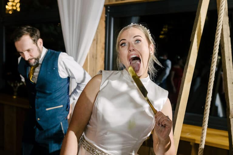 Pure joy on the dance floor – singing along at a winter wedding reception at Bunny Hill