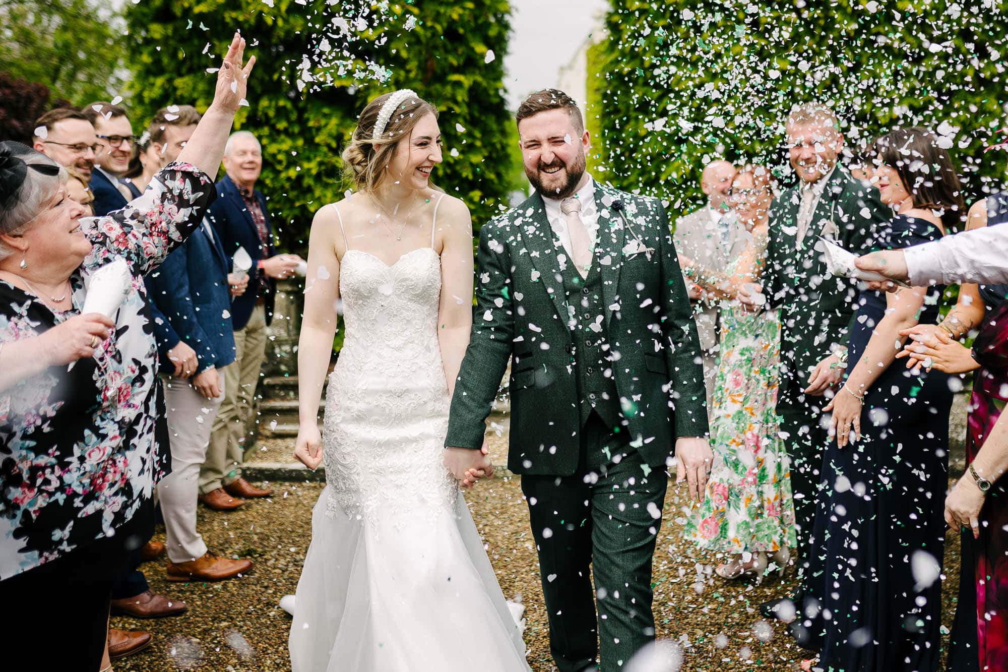 These two were absolutely thrilled during the confetti shot