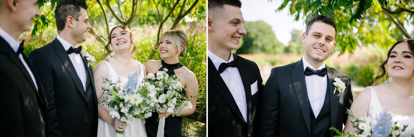 Its one of my favourite venues, this photo of the boys and the couple in this light and beautiful hair and dress