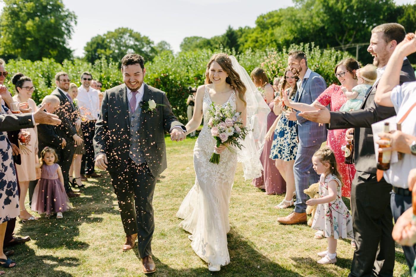 A close-up reveals intricate details in floral arrangements and charming decor that add character to the celebration.