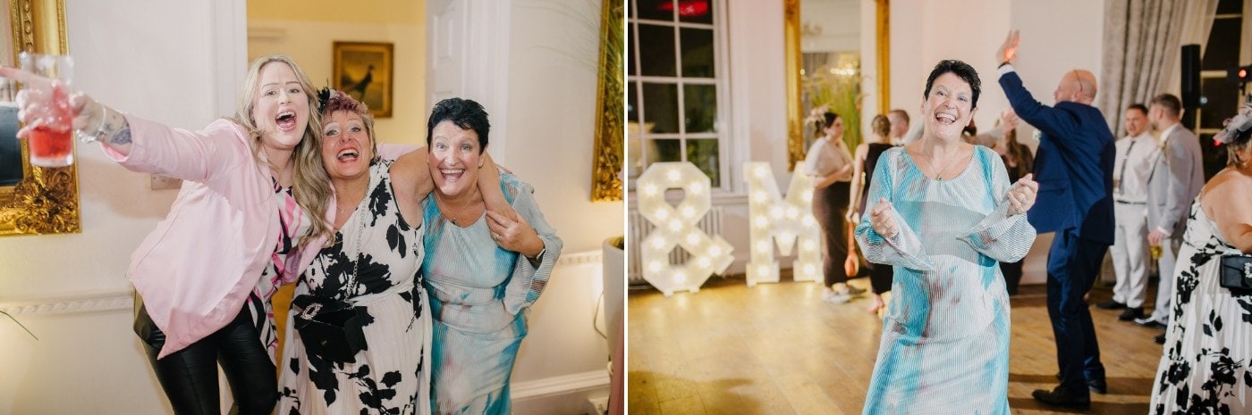 Guests laughing and dancing late into the evening