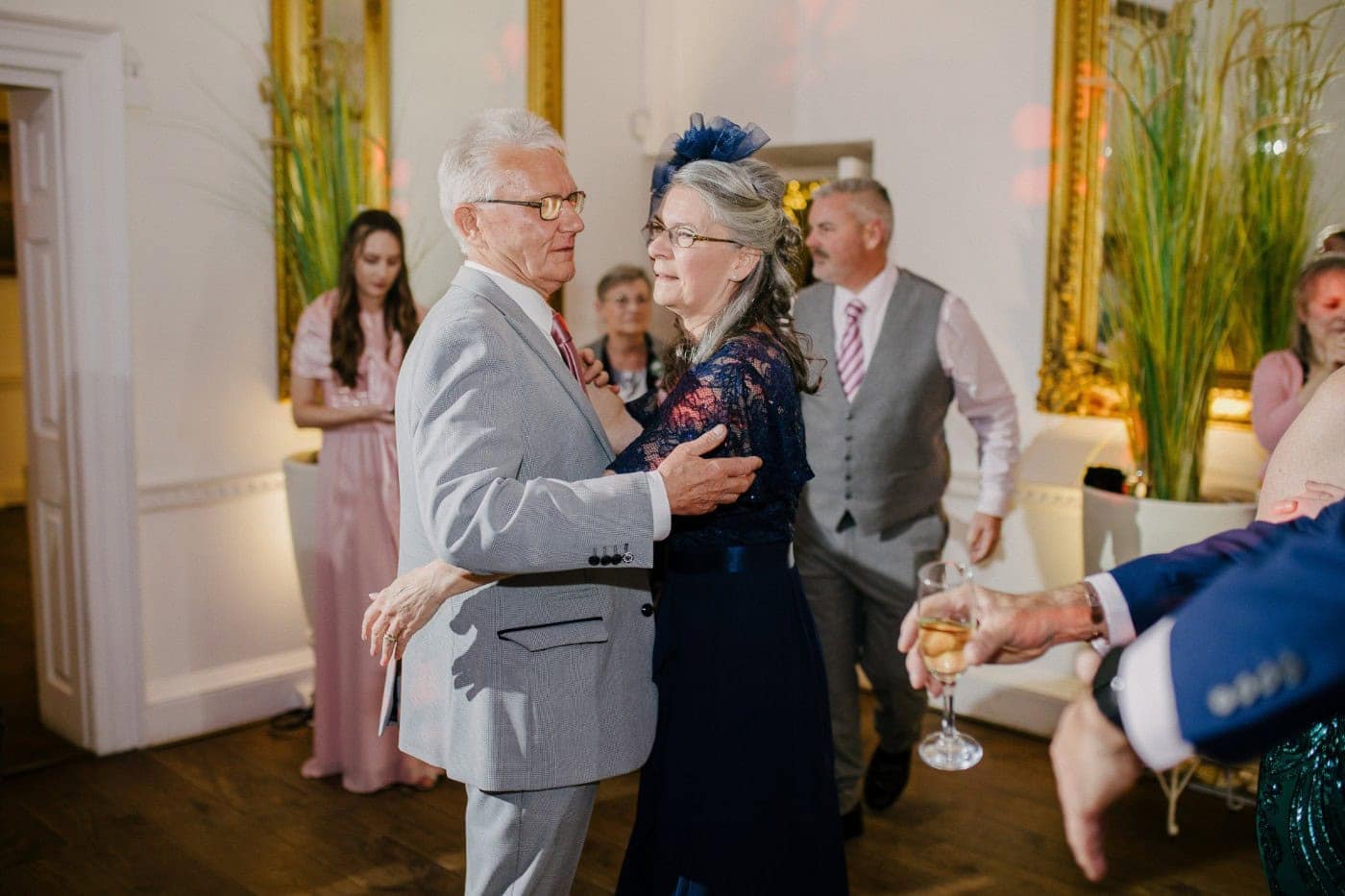 Guests filling the dance floor at the evening party