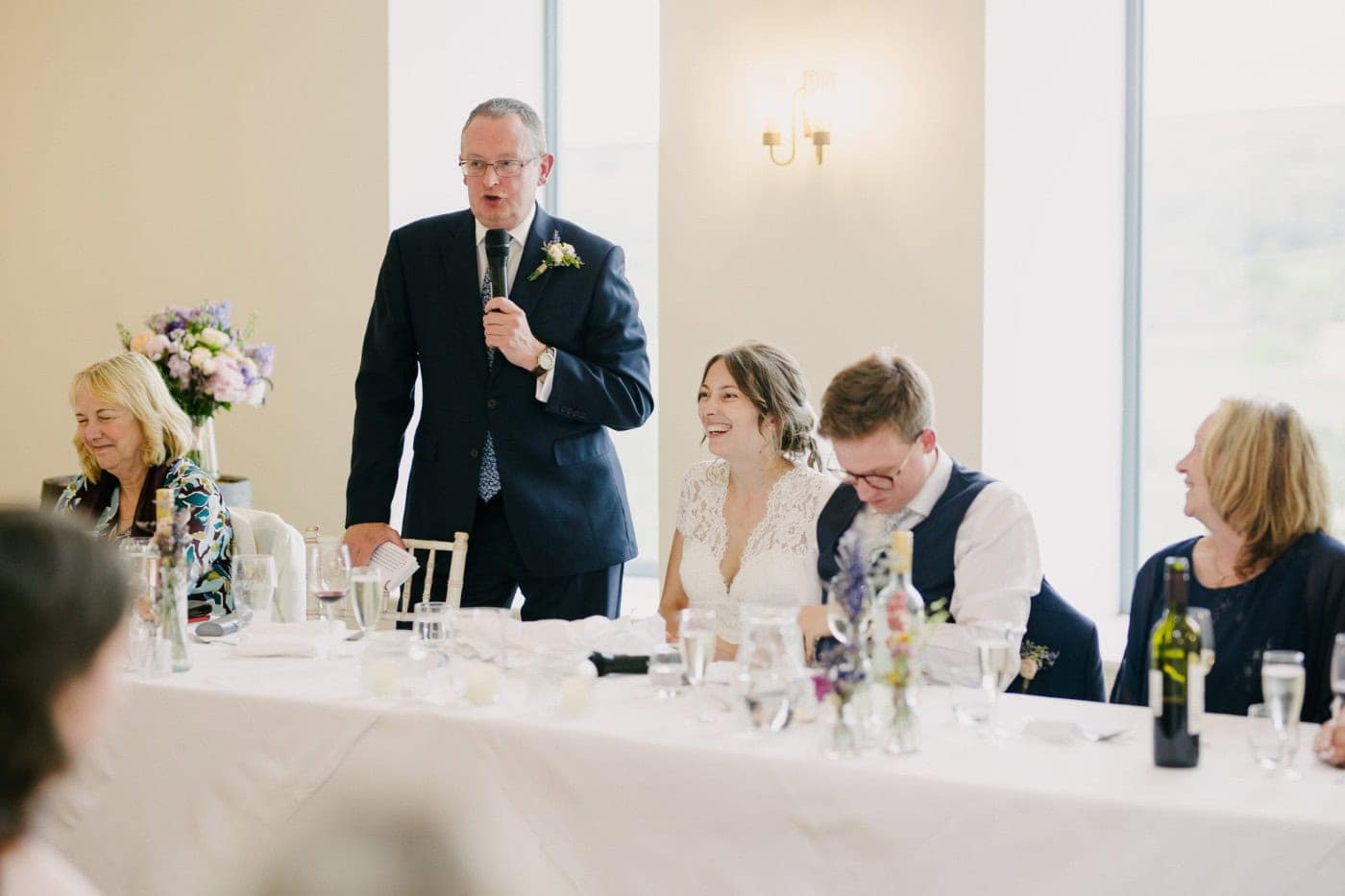 Speech during the wedding breakfast at Danby Castle with plenty of laughs