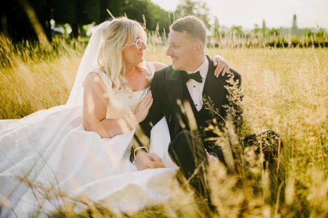 Gabby and Matty’s day at Tickton Grange. After a full week of heavy rain, the weather completely turned around to give them clear blue skies from morning until night. Gabby got ready in the Granary before stepping into her gown from The Ivory Gallery, while Matty spent a relaxed morning at home with his groomsmen.

Guests made the absolute most of the weather, lounging in the afternoon sunshine behind the Rose Room with drinks in hand. We took a stroll around the beautiful gardens and the Farmstead to capture some incredible couples photos, making the most of the golden light.

Later on, two guests surprised the couple by making the trip all the way up from London just for the evening celebrations. Safe to say the dancefloor was packed all night, full of light sticks and great energy right to the end.

Photography : @adenphoto
Venue : @ticktongrange
Makeup : @daisygough_makeup
Hair : @sc.bridalhairx
Dress : @theivorygallerybridal
Flowers : @bloomandbridal
Suits : @officialskopes